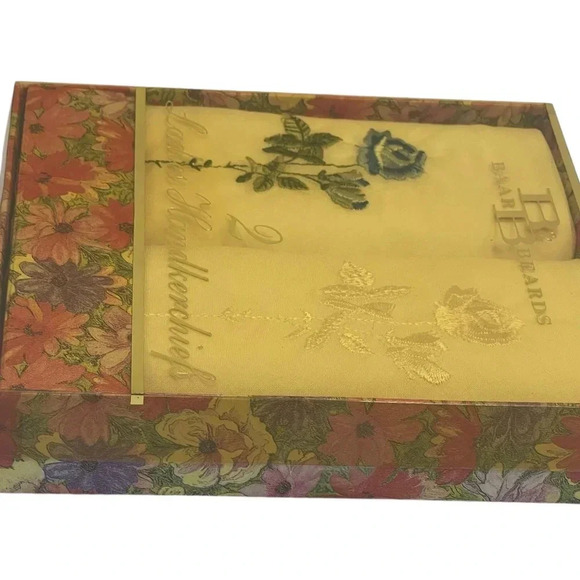 Vintage Hankies Baar & Beards Ladies Embroidered Handkerchiefs In Original Box - Picture 10 of 10
